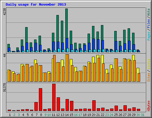 Daily usage for November 2013