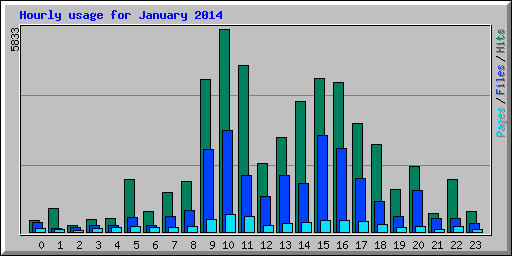 Hourly usage for January 2014