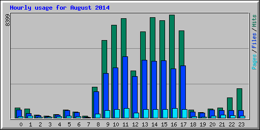 Hourly usage for August 2014